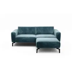 2,5-Sitzer inkl. Hocker Cosy in Samt Blau