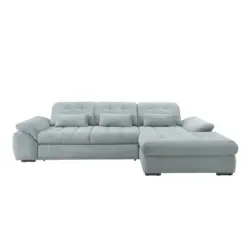 Ecksofa in Cord Hellblau