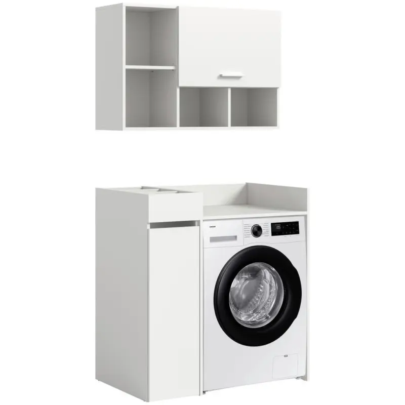 Waschmaschinenschrank 95/195/60 cm in Wei&szlig;