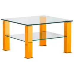 Couchtisch in Metall, Glas 75/75/42,5 cm