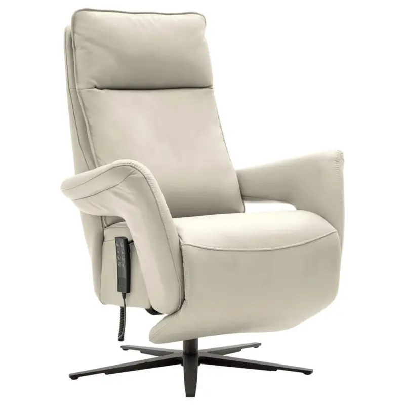 Relaxsessel in Leder Ecru