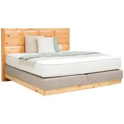 Boxspringbett 160/200 cm in Zirbelkieferfarben, Greige