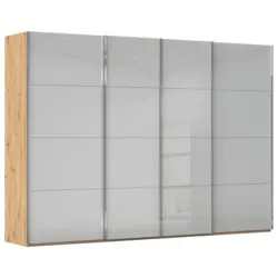 Schwebet&uuml;renschrank in Eiche Artisan, Seidengrau