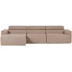 Ecksofa Novi in Boucl&eacute; Taupe 173/300 cm