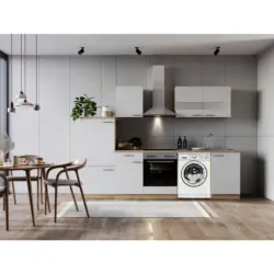 K&uuml;chenblock 280 cm in Wei&szlig;