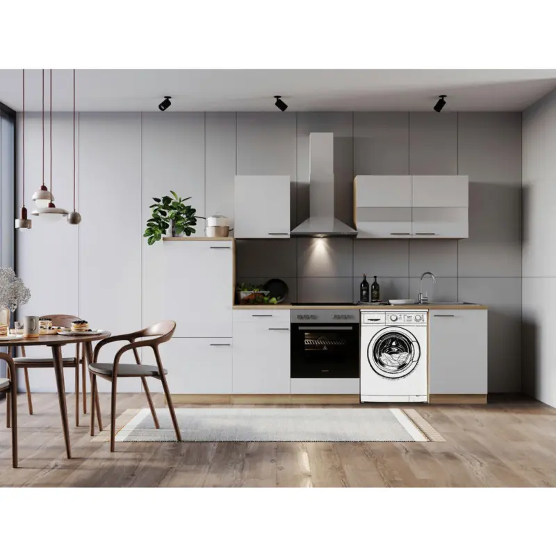 K&uuml;chenblock 280 cm in Wei&szlig;