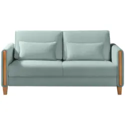 Schlafsofa in Cord Buchefarben, Hellblau