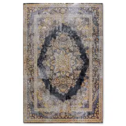 Outdoorteppich 160/235 cm Kollektion 1767 Anthrazit, Goldfarben