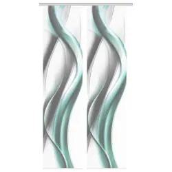 Fl&auml;chenvorhang in Grau, Wei&szlig;, Mintgr&uuml;n halbtransparent