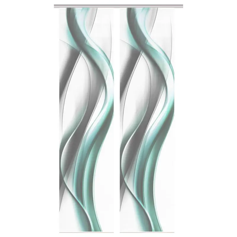 Fl&auml;chenvorhang in Grau, Wei&szlig;, Mintgr&uuml;n halbtransparent