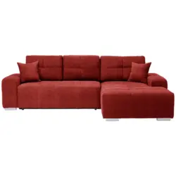 Ecksofa in Webstoff Rot 280/194 cm