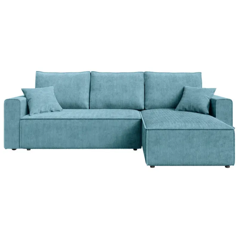 Ecksofa in Cord T&uuml;rkis