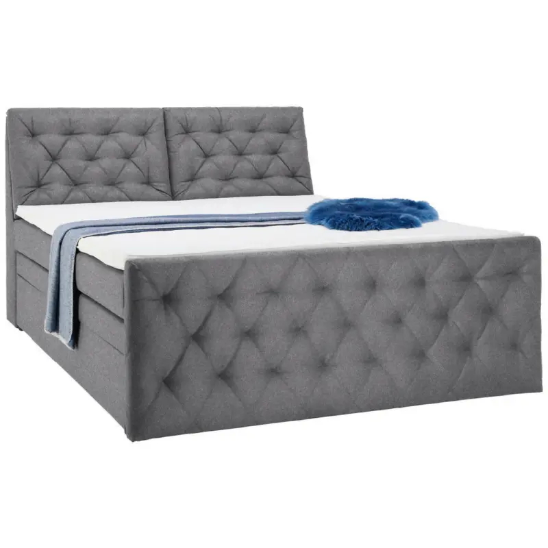 Boxspringbett 160/200 cm in Grau
