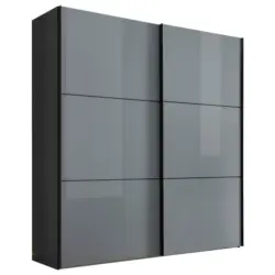 Schwebet&uuml;renschrank in Hellgrau, Dunkelgrau