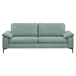 3-Sitzer-Sofa in Echtleder Hellblau