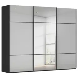 Schwebet&uuml;renschrank in Grau, Schwarz