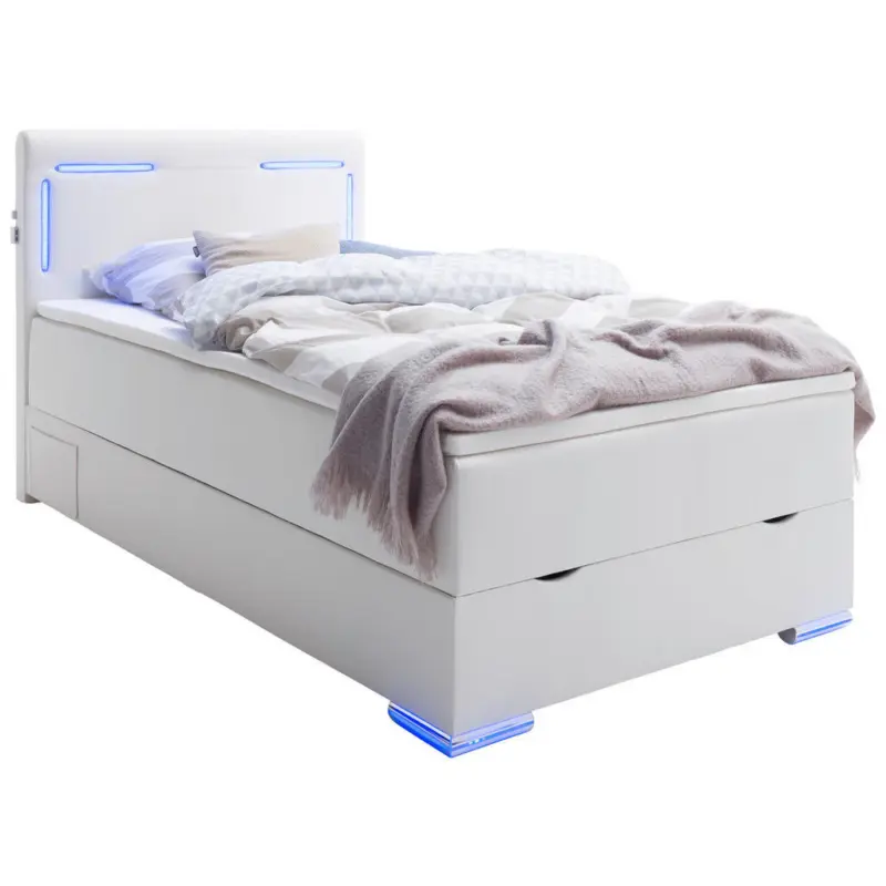 Boxspringbett 120/200 cm in Wei&szlig;