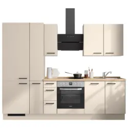 K&uuml;chenblock 270 cm in Eichefarben, Sandfarben