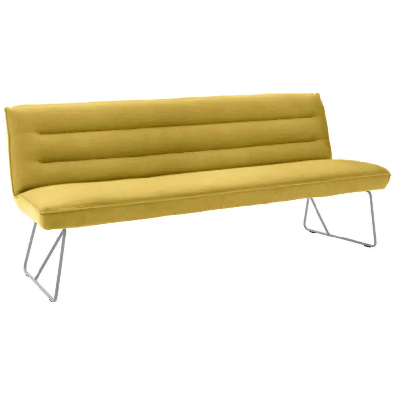 Sitzbank 208/89/68 cm in Gelb, Edelstahlfarben