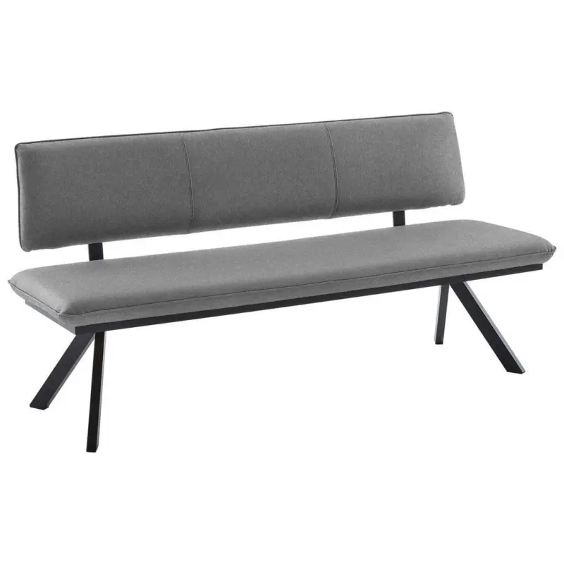 Sitzbank 160/86/60 cm in Schwarz, Hellgrau