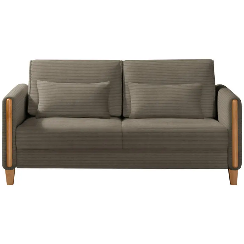 Schlafsofa in Cord Braun, Buchefarben