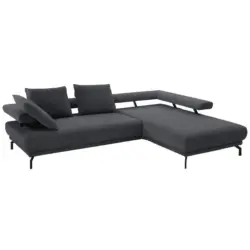 Ecksofa Fino in Chenille Dunkelgrau 305/224 cm