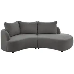 Ecksofa in Mikrofaser Graubraun 139/250 cm