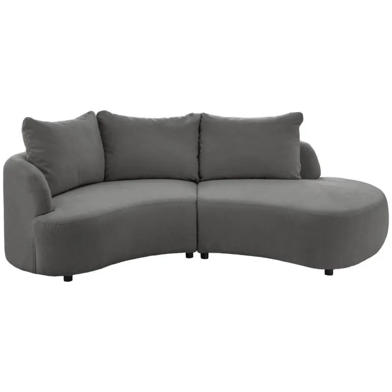 Ecksofa in Mikrofaser Graubraun 139/250 cm