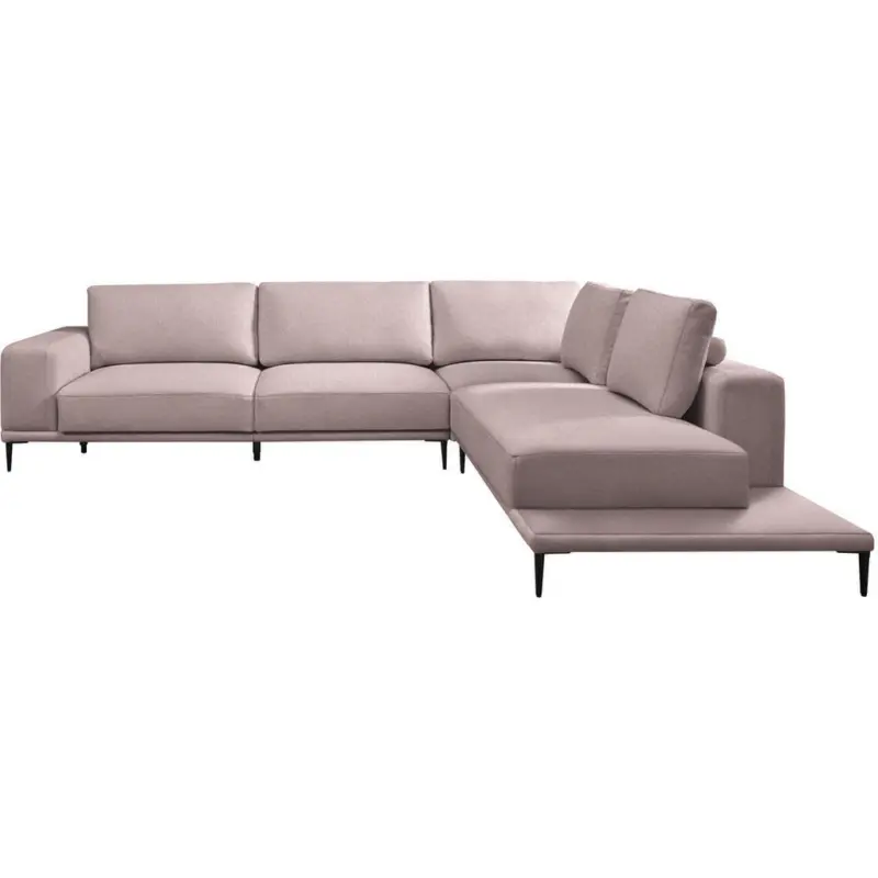 Ecksofa in Leinwand Altrosa 318/271 cm