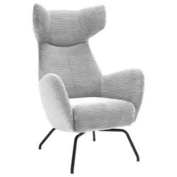 Ohrensessel in Cord Grau