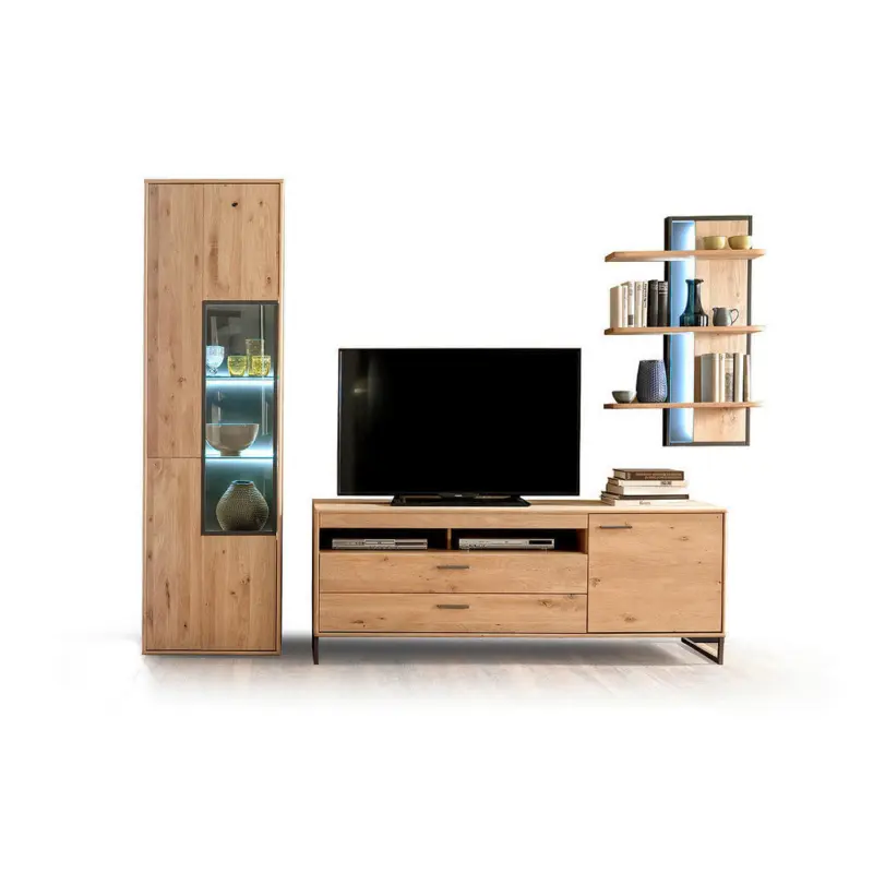 Wohnwand in Eichefarben 298/207/50 cm