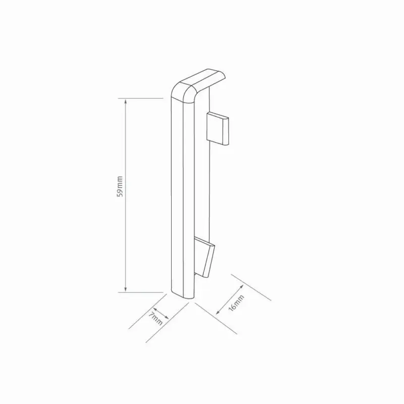 Sockelleitenendst&uuml;ck Eiche Grau, Eichefarben