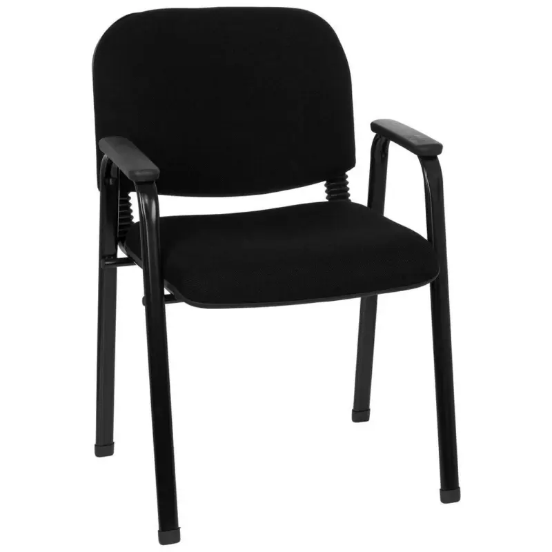 Besucherstuhl in Flachgewebe Schwarz