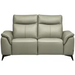 2-Sitzer-Sofa in Echtleder Hellgrau