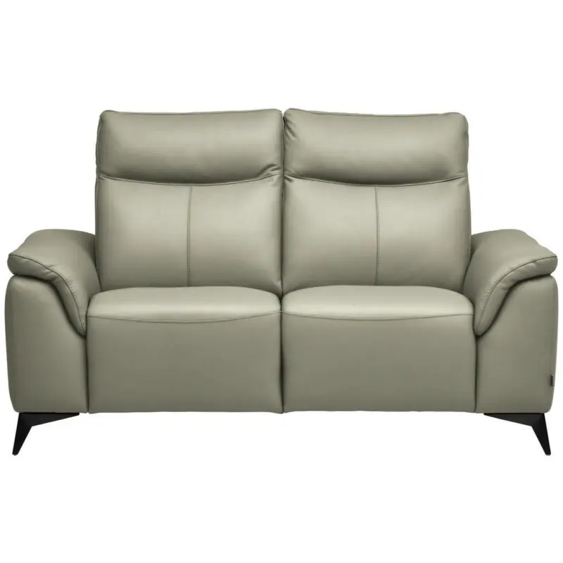 2-Sitzer-Sofa in Echtleder Hellgrau