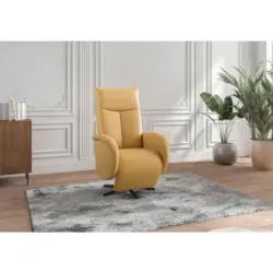 Relaxsessel in Leder Currygelb