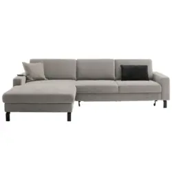 Ecksofa in Cord Sandfarben