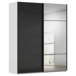 Schwebet&uuml;renschrank in Grau, Schwarz