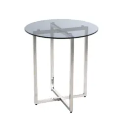 Couchtisch in Metall, Glas 50/50/55 cm