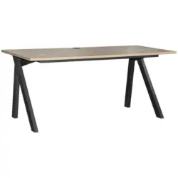 Schreibtisch 180/80/75 cm in Schwarz, Eichefarben