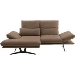 Ecksofa in Echtleder Greige 130/210 cm