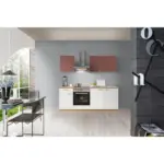 XXXLutz Lauterach - Ihr M&ouml;belhaus bei Bregenz K&uuml;chenblock 200 cm in Rot, Wei&szlig;, Eichefarben