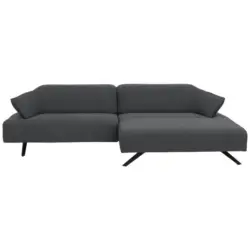 Ecksofa in Struktur Hellgrau 276/165 cm