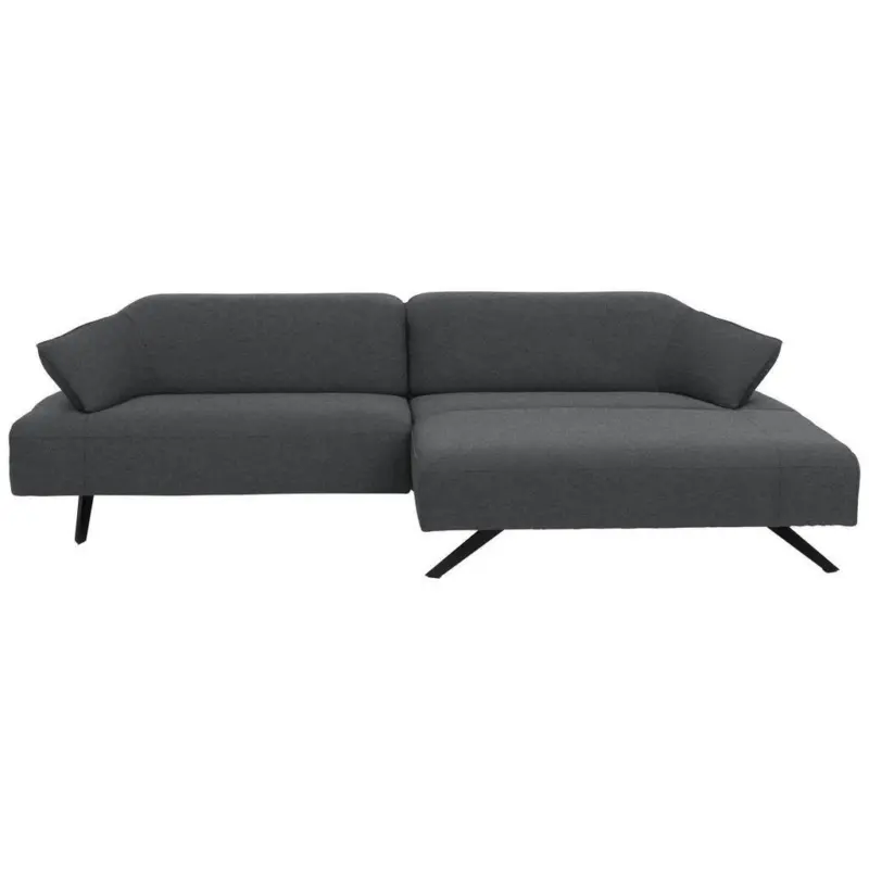 Ecksofa in Struktur Hellgrau 276/165 cm