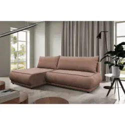 Ecksofa Paros in Boucl&eacute; Braun 179/277 cm