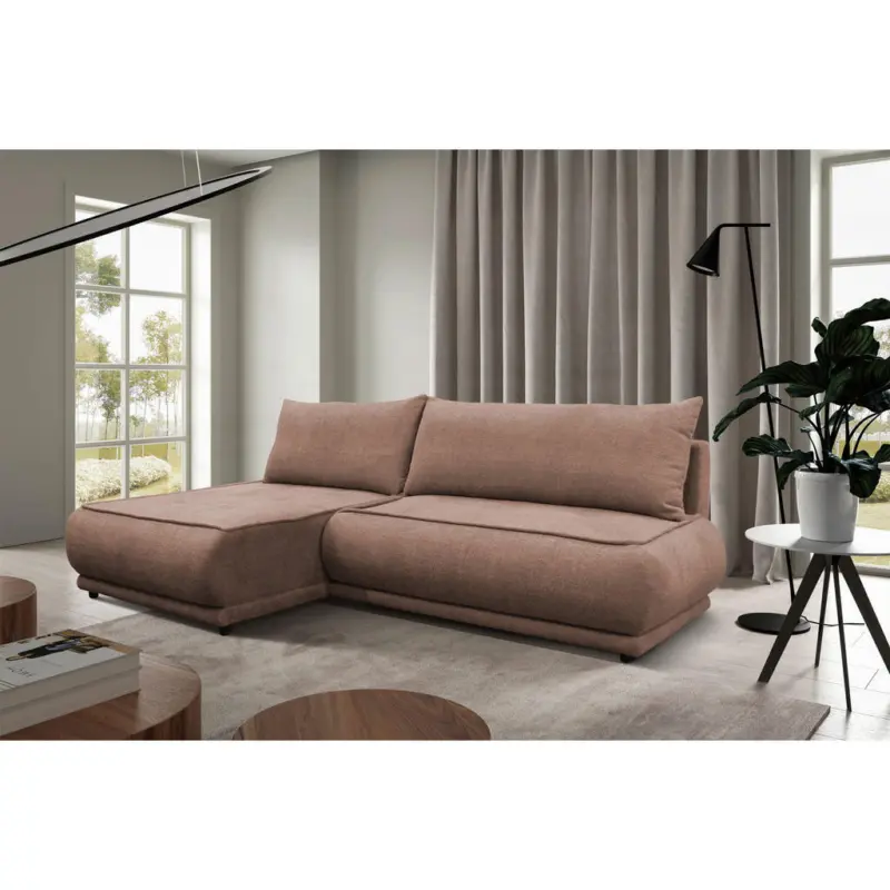 Ecksofa Paros in Boucl&eacute; Braun 179/277 cm