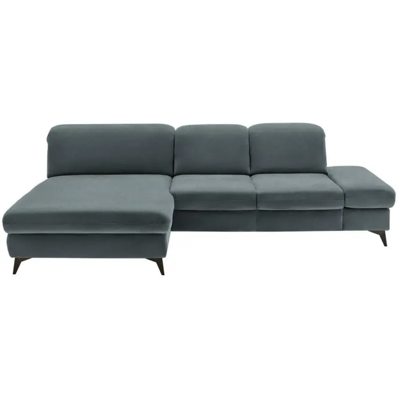Ecksofa in Chenille Blau 198/288 cm
