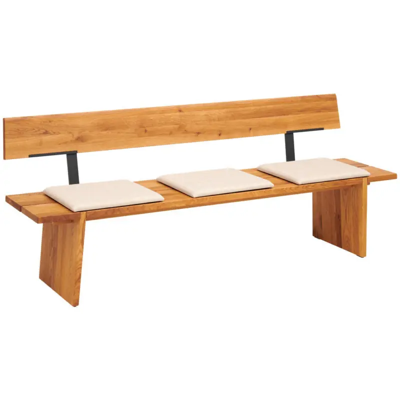 Sitzbank 220/81/56 cm in Graphitfarben, Eichefarben