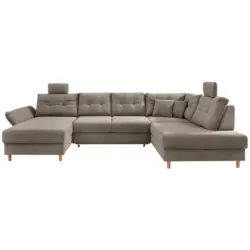 Wohnlandschaft in Cord Graubraun