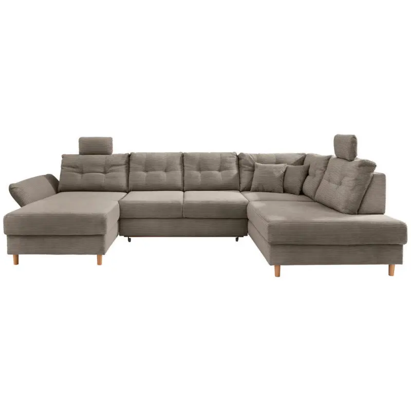 Wohnlandschaft in Cord Graubraun